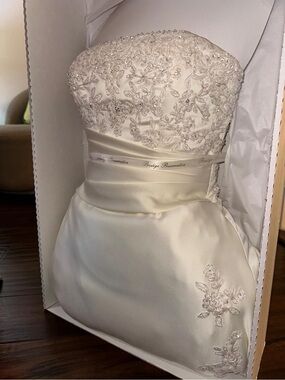 Ivory Strapless Beaded Wedding Dress